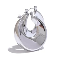 Yhpup High Quality Minimalist Sleek Stainless Steel Metal Round Hollow Hoop Earrings for Women Water Resistant Jewelry