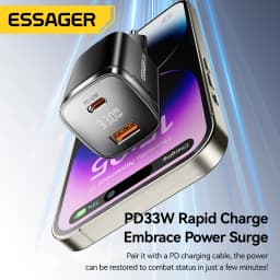 Essager 33W GaN USB C Charger Digital Display PD Fast Charging For iPhone 13 12 Max Pro iPad For Xiaomi Poco Samsung Charger Es