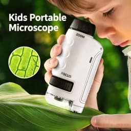 Kids Handheld Microscope Toy, Portable Outdoor Science Experiment Kit, Educational STEM Learning Gift for Pupils