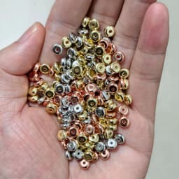 200PCS Mixed Color 6mm CCB Charm Spacer Wheel Bead Round Loose Beads Gold Silver For DIY Jewelry Making Accessories