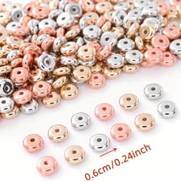 200PCS Mixed Color 6mm CCB Charm Spacer Wheel Bead Round Loose Beads Gold Silver For DIY Jewelry Making Accessories