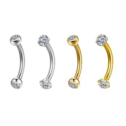 1/5/50pcs G23 Titanium ASTM-F136 Piercings Eyebrow Zircon Earring Internal Thread Eyebrow Body Jewelry Wholesale