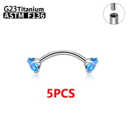 1/5/50pcs G23 Titanium ASTM-F136 Piercings Eyebrow Zircon Earring Internal Thread Eyebrow Body Jewelry Wholesale