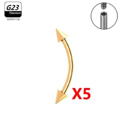 1/5/50pcs G23 Titanium ASTM-F136 Piercings Eyebrow Zircon Earring Internal Thread Eyebrow Body Jewelry Wholesale