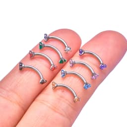 1/5/50pcs G23 Titanium ASTM-F136 Piercings Eyebrow Zircon Earring Internal Thread Eyebrow Body Jewelry Wholesale
