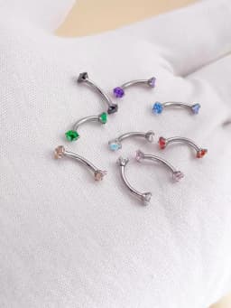 1/5/50pcs G23 Titanium ASTM-F136 Piercings Eyebrow Zircon Earring Internal Thread Eyebrow Body Jewelry Wholesale
