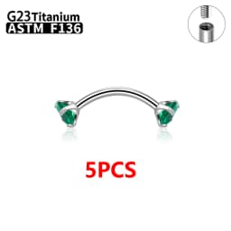 1/5/50pcs G23 Titanium ASTM-F136 Piercings Eyebrow Zircon Earring Internal Thread Eyebrow Body Jewelry Wholesale