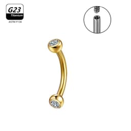 1/5/50pcs G23 Titanium ASTM-F136 Piercings Eyebrow Zircon Earring Internal Thread Eyebrow Body Jewelry Wholesale