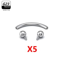 1/5/50pcs G23 Titanium ASTM-F136 Piercings Eyebrow Zircon Earring Internal Thread Eyebrow Body Jewelry Wholesale