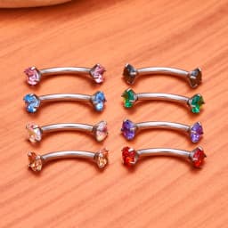 1/5/50pcs G23 Titanium ASTM-F136 Piercings Eyebrow Zircon Earring Internal Thread Eyebrow Body Jewelry Wholesale