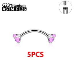 1/5/50pcs G23 Titanium ASTM-F136 Piercings Eyebrow Zircon Earring Internal Thread Eyebrow Body Jewelry Wholesale