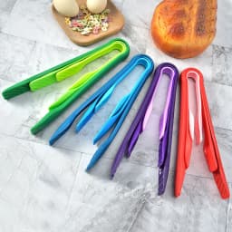 JCD 3pcs Plastics Food Tong Kitchen Tongs Non-slip Cooking Clip Clamp BBQ Salad Tools Grill Kitchen Accessories