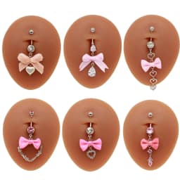 Beautiful Bow Belly Button Ring for Women Heart-shaped Belly Piercing Jewerly Surgical Steel Body Piercing Jewelry