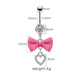 Beautiful Bow Belly Button Ring for Women Heart-shaped Belly Piercing Jewerly Surgical Steel Body Piercing Jewelry