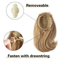 Synthetic Claw Clip In Ponytail Hair Extensions 14 Inch Wavy Hairpiece Fake Blonde Black Hair False Pigtail With Elastic Band