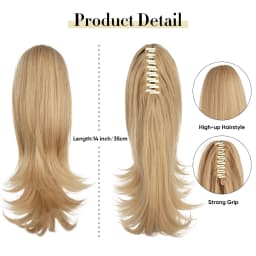 Synthetic Claw Clip In Ponytail Hair Extensions 14 Inch Wavy Hairpiece Fake Blonde Black Hair False Pigtail With Elastic Band