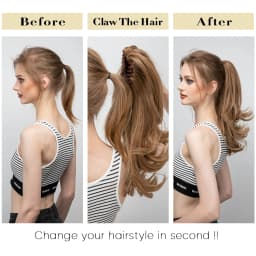Synthetic Claw Clip In Ponytail Hair Extensions 14 Inch Wavy Hairpiece Fake Blonde Black Hair False Pigtail With Elastic Band