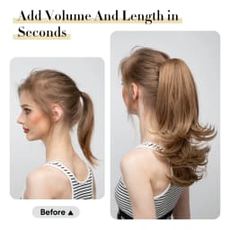 Synthetic Claw Clip In Ponytail Hair Extensions 14 Inch Wavy Hairpiece Fake Blonde Black Hair False Pigtail With Elastic Band