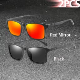 1-2PCS Luxury Men Sunglasses Fashion Vintage Square Ultra Light Frame Driving Fishing Sun Glasses For Man Eyewear