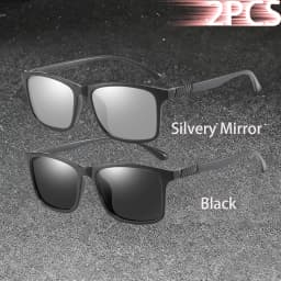 1-2PCS Luxury Men Sunglasses Fashion Vintage Square Ultra Light Frame Driving Fishing Sun Glasses For Man Eyewear
