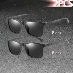 1-2PCS Luxury Men Sunglasses Fashion Vintage Square Ultra Light Frame Driving Fishing Sun Glasses For Man Eyewear