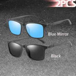 1-2PCS Luxury Men Sunglasses Fashion Vintage Square Ultra Light Frame Driving Fishing Sun Glasses For Man Eyewear