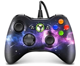 Wired Game Controller for Xbox 360 with Dual-Vibration,Compatible with Xbox 360/360 Slim&PC Windows 7,8,10,11