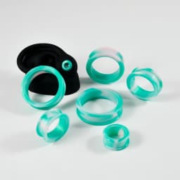 1Pair Size 8mm-38mm Marble Color Silicone Ear Tunnel Plugs Gauge Thick Flared Flesh Expander Piercing Jewelry