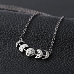 New Simple Vintage Trend Waxed Celestial Moon Phase Necklace Bohemian Gothic Witch Luna Short Necklace Street Party Accessories