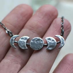 New Simple Vintage Trend Waxed Celestial Moon Phase Necklace Bohemian Gothic Witch Luna Short Necklace Street Party Accessories