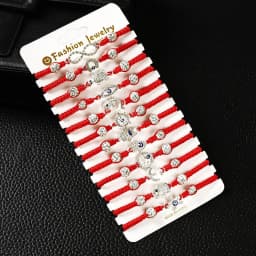 12Pcs/Set Evil Eye Bracelet Set for Both Men and Women Woven Red Bracelet Adjustable to Protect Friendship