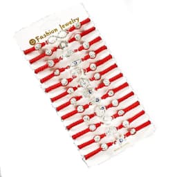12Pcs/Set Evil Eye Bracelet Set for Both Men and Women Woven Red Bracelet Adjustable to Protect Friendship