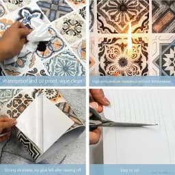 Tile 3D Waterproof Cabinet Wallpaper Home Decor Furniture Vinyl Wall Self Adhesive PVC Wallpaper Kitchen Cabinet Door Sticker