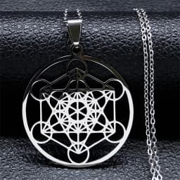 Seven Archangels Amulet Stainless Steel Necklaces Men Seal of Solomon Talisman Necklace Protection Jewelry Collar Hombre N1162S2
