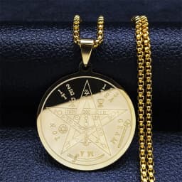 Seven Archangels Amulet Stainless Steel Necklaces Men Seal of Solomon Talisman Necklace Protection Jewelry Collar Hombre N1162S2