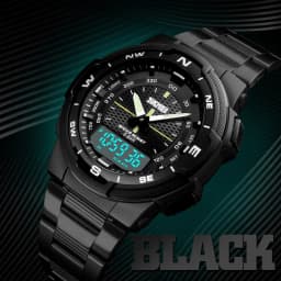 SKMEI 1370  Men Fashion Sport Quartz Clock Mens Watches Luxury Full Steel Business Waterproof Watch Relogio Masculino Watch