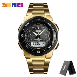 SKMEI 1370  Men Fashion Sport Quartz Clock Mens Watches Luxury Full Steel Business Waterproof Watch Relogio Masculino Watch