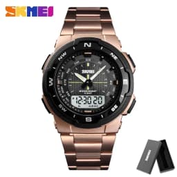 SKMEI 1370  Men Fashion Sport Quartz Clock Mens Watches Luxury Full Steel Business Waterproof Watch Relogio Masculino Watch