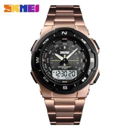 SKMEI 1370  Men Fashion Sport Quartz Clock Mens Watches Luxury Full Steel Business Waterproof Watch Relogio Masculino Watch