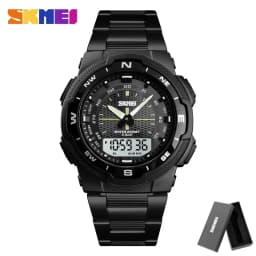 SKMEI 1370  Men Fashion Sport Quartz Clock Mens Watches Luxury Full Steel Business Waterproof Watch Relogio Masculino Watch