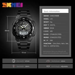 SKMEI 1370  Men Fashion Sport Quartz Clock Mens Watches Luxury Full Steel Business Waterproof Watch Relogio Masculino Watch
