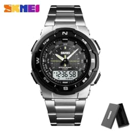 SKMEI 1370  Men Fashion Sport Quartz Clock Mens Watches Luxury Full Steel Business Waterproof Watch Relogio Masculino Watch