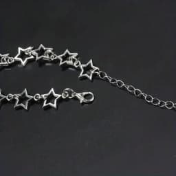 Y2K Five Pointed Stars Charm Bracelet Vintage Silver Color Pentagram Chain Bracelets For Women