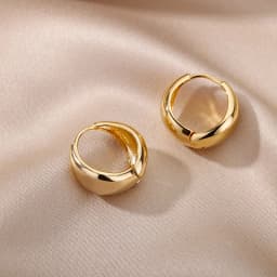 Chunky Flat Small Circle Hoop Earrings For Women Charm Sliver Color Stainless Steel Geometric Earrings Minimalist Jewelry