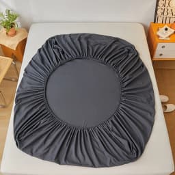 Cotton Fitted Sheet with Elastic Bands Non Slip Adjustable Mattress Covers for Single Double King Queen Bed 140/160/180/200cm