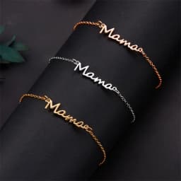 Simple Letter Mama Charm Bracelet for Women Metal 3 Colors Double Layer Chain Bangle Fashion Jewelry Mother Day Wrist Gift