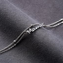 Simple Letter Mama Charm Bracelet for Women Metal 3 Colors Double Layer Chain Bangle Fashion Jewelry Mother Day Wrist Gift