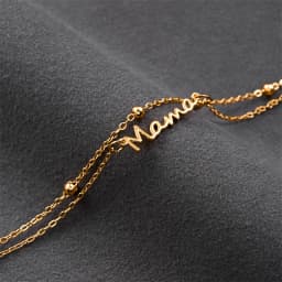 Simple Letter Mama Charm Bracelet for Women Metal 3 Colors Double Layer Chain Bangle Fashion Jewelry Mother Day Wrist Gift