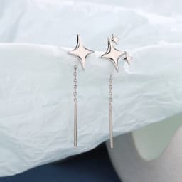Ventfille 925 Sterling Silver Star Earring for Women Girl Simple Tassels Chain Fashion Office Jewelry Gift Dropshipping