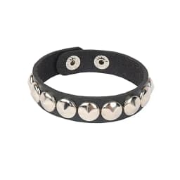 2024 Pu Leather Studded Bracelet Choker Punk Spike Rivets Cuff Black Wristband Adjustable Cuff Bangle